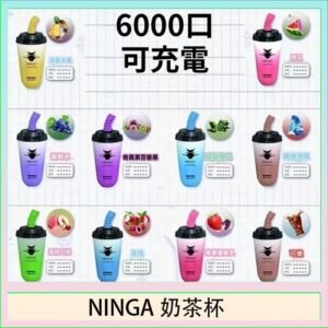 NINGA奶茶杯可充电一次性電子煙6000口